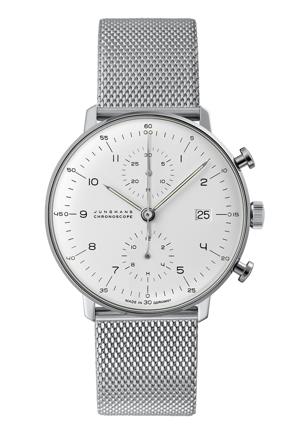 Max Bill Chronoscope White Dial / Milanese Bracelet White Dial