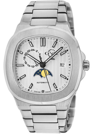 Potente - Moon phase Swiss Automatic, Sellita SW285-1,AMoon Phase, SS Case, White Dial, SS Bracelet | White Dial
