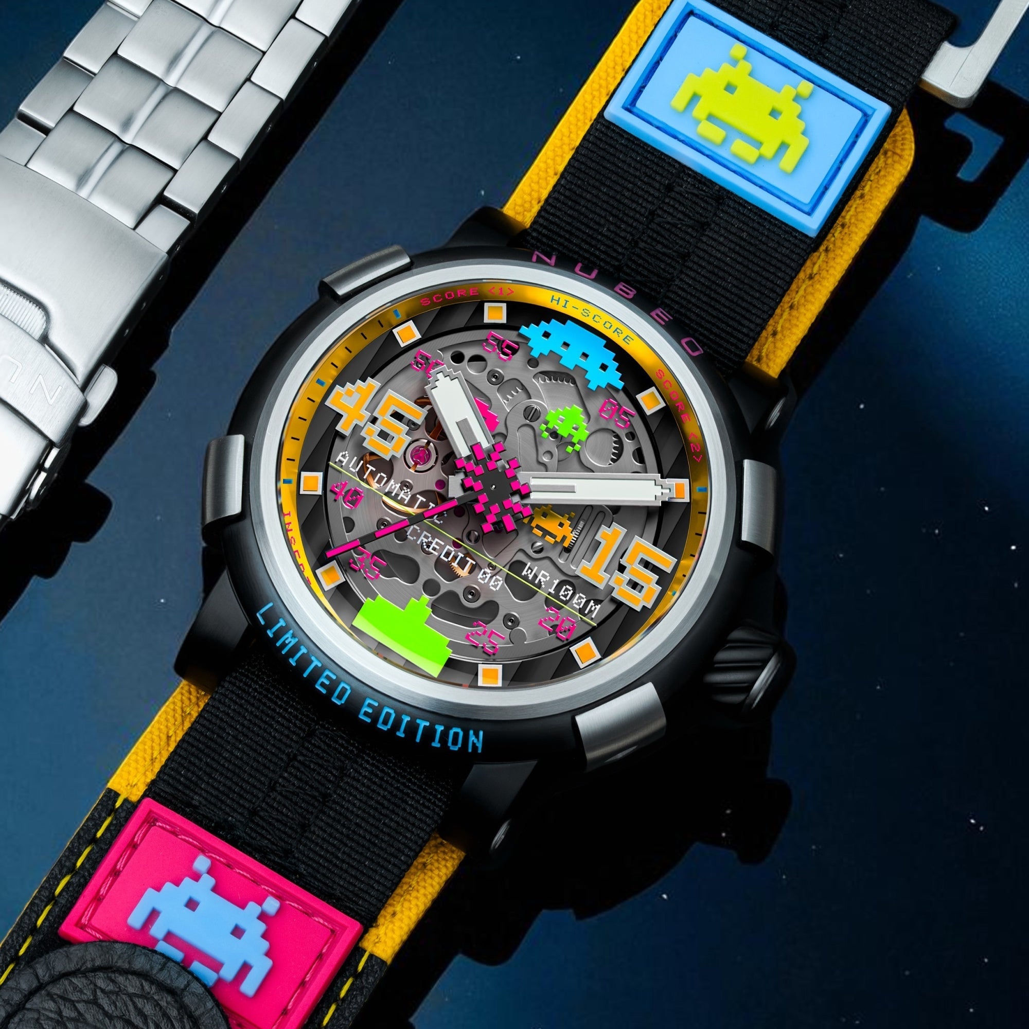 Orion Automatic Space Invaders Limited Edition Black / Stainless