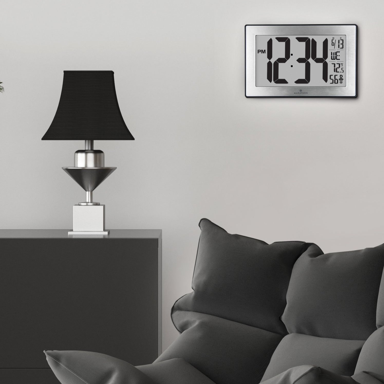 Self-Setting, Self-Adjusting, Wall Clock w/ Stand & 8 Time Zones atomic-self-setting-self-adjusting-wall-clock-w-stand-8-timezones