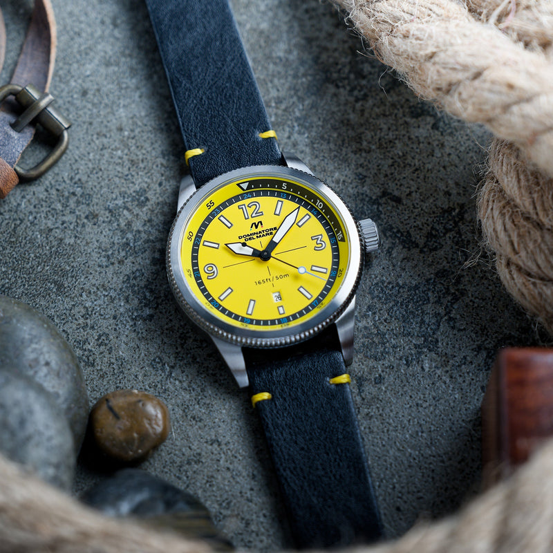 Aviatore Japan Quartz Yellow / Leather | Yellow Dial