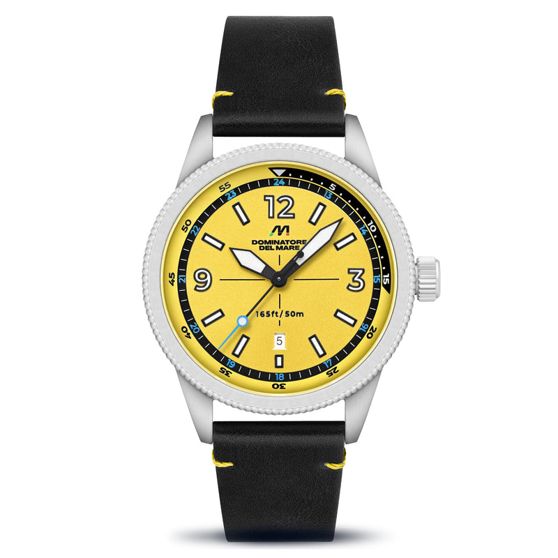 Aviatore Japan Quartz Yellow / Leather | Yellow Dial