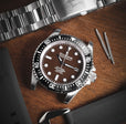 Deep Marine Explorer Swiss Automatic II Silver bezel | Brown Dial