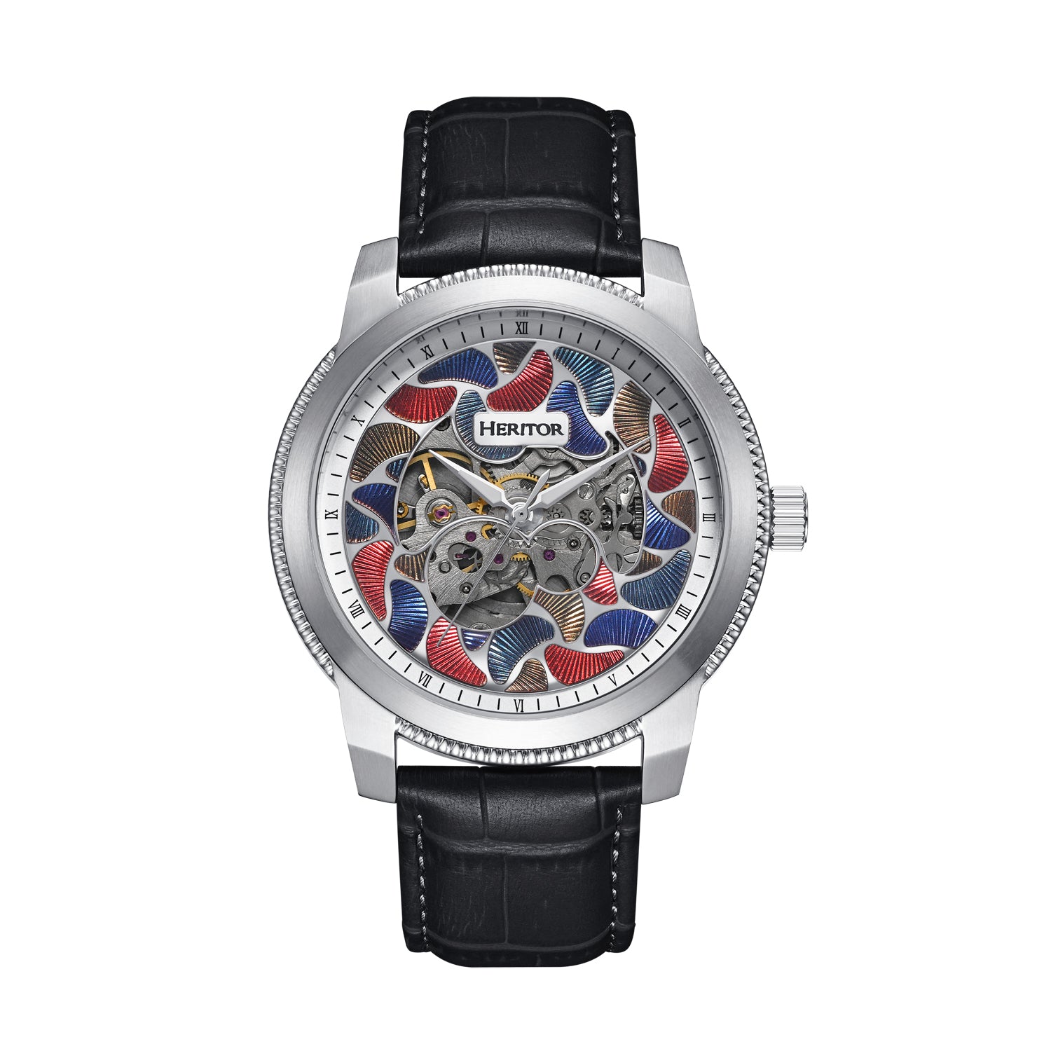 Emmanuel Semi Skeleton Custom Dial Black/Silver MULTICOLOR Dial