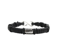 Handwrapped Black Leather, Sterling Coil M (7.25" Wrist) |  Dial