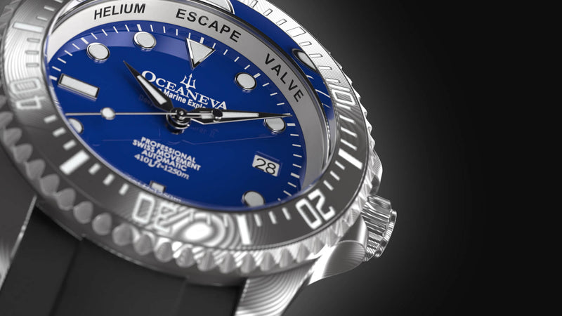 Damascus Swiss Automatic SW200 Deep Marine Explorer II Damascus/Blue Dial/Black Strap | Blue Dial