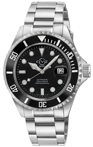 Liguria GV2 by Gevril Swiss Automatic, Black Dial, Black Bezel, SS Bracelet | Black Dial