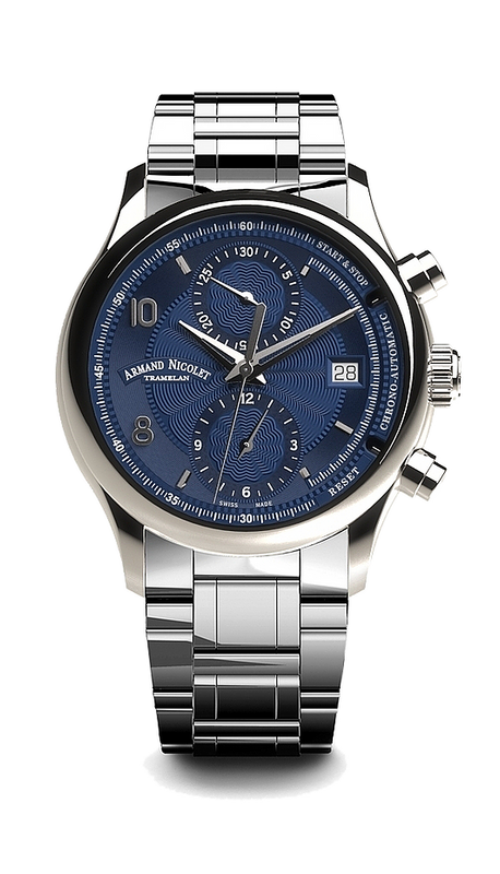 M02-4 Blue/Metal bracelet | Blue Dial