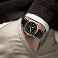 Khaki Field Black / Leather Black Dial