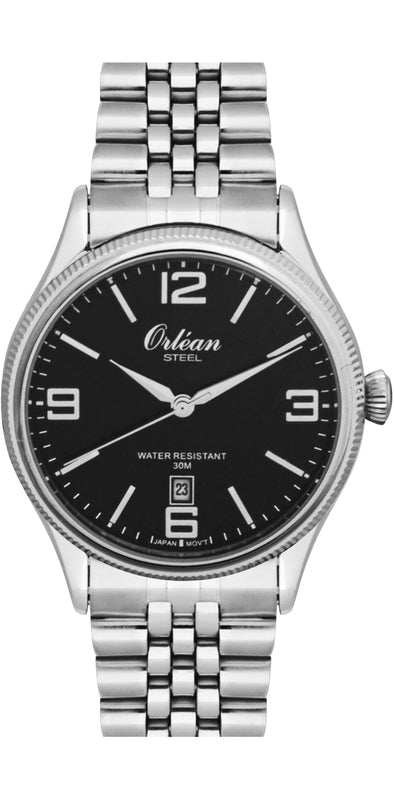 39mm Classic Steel, Date Silver / Black Dial | Black Dial