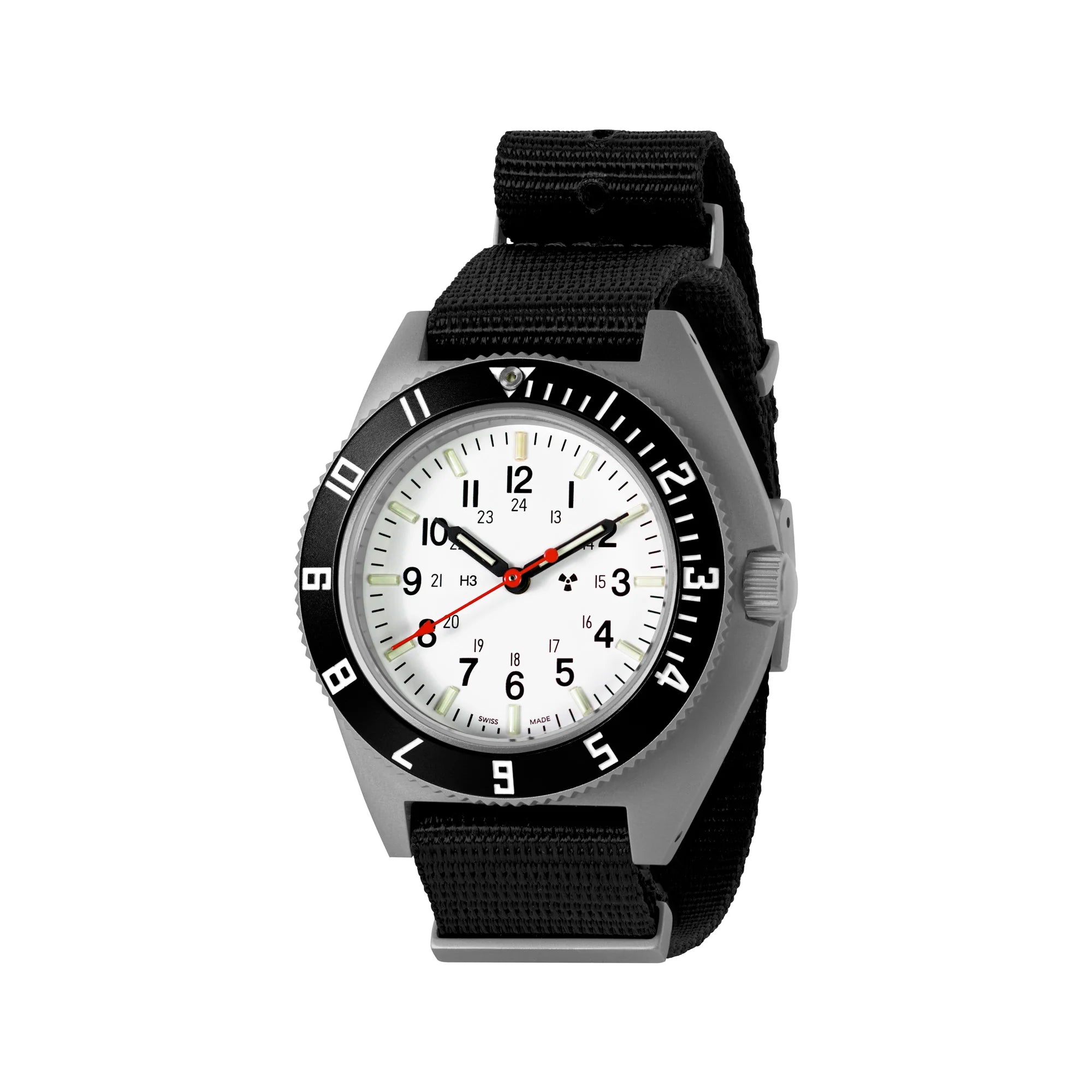 NAV, QUARTZ, SAPH, ARCTIC STERILE, COL: SS/BKPS DS NYLON 11" Arctic SSNAV on DEFSTAN | Arctic Dial
