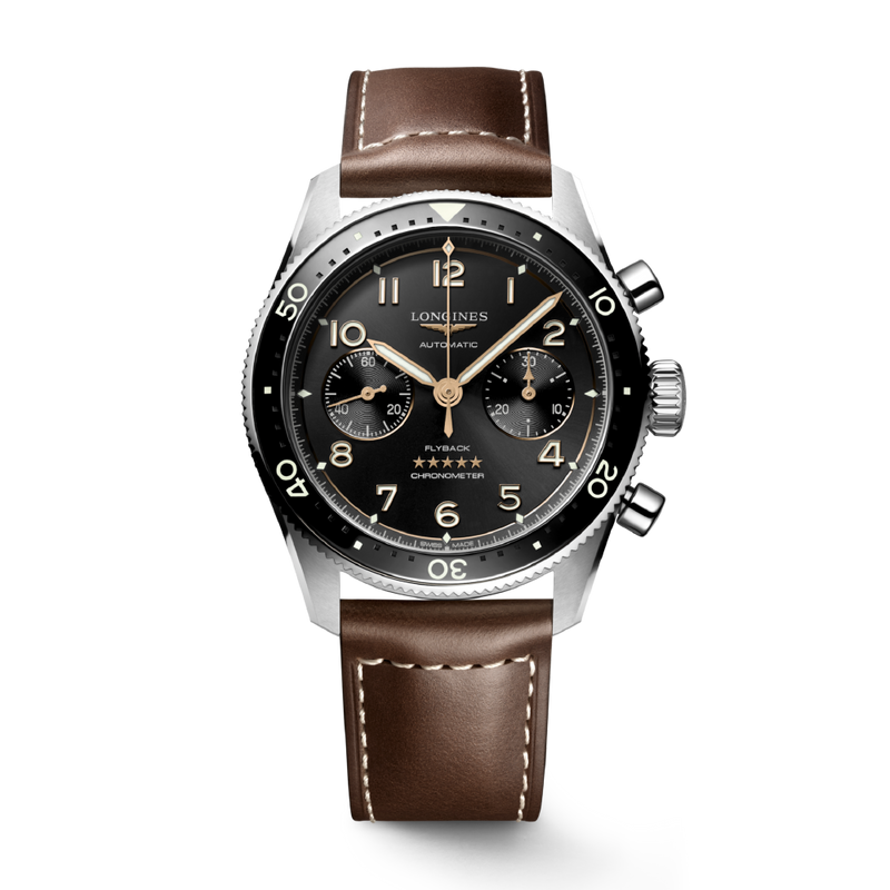Spirit Flyback Black / Leather | Black Dial