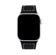 Thick Leather Racer Band with Stitch for Apple Watch Series 8/7/6/5/4/3/2/1/SE Black (38mm | 40mm | 41mm) |  Dial