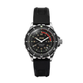 41mm JEEP RUBICON GSAR, SS, COL: SS/BKSS 3PC RUBBER JEEP GSAR ON BLACK 3PC RUBBER STRAP | Black Dial