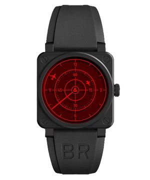 BR 03-92 Red Radar Ceramic Black Dial / Black Rubber Strap Black Dial