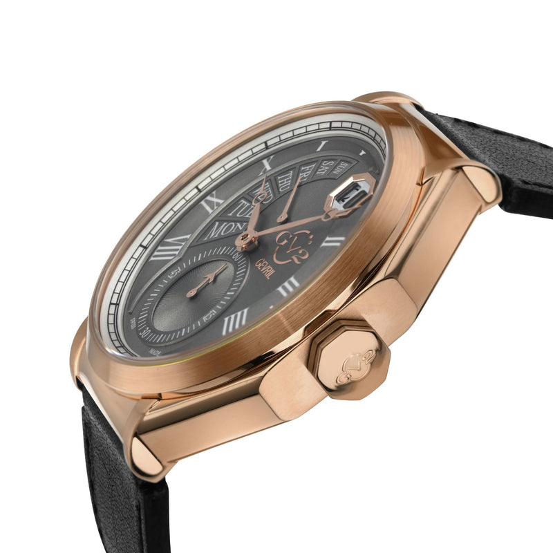 Marchese GV2 by Gevril Marchese Swiss Made multifunction Watch Sapphire Crystal Ronda 7004.P | Black Dial