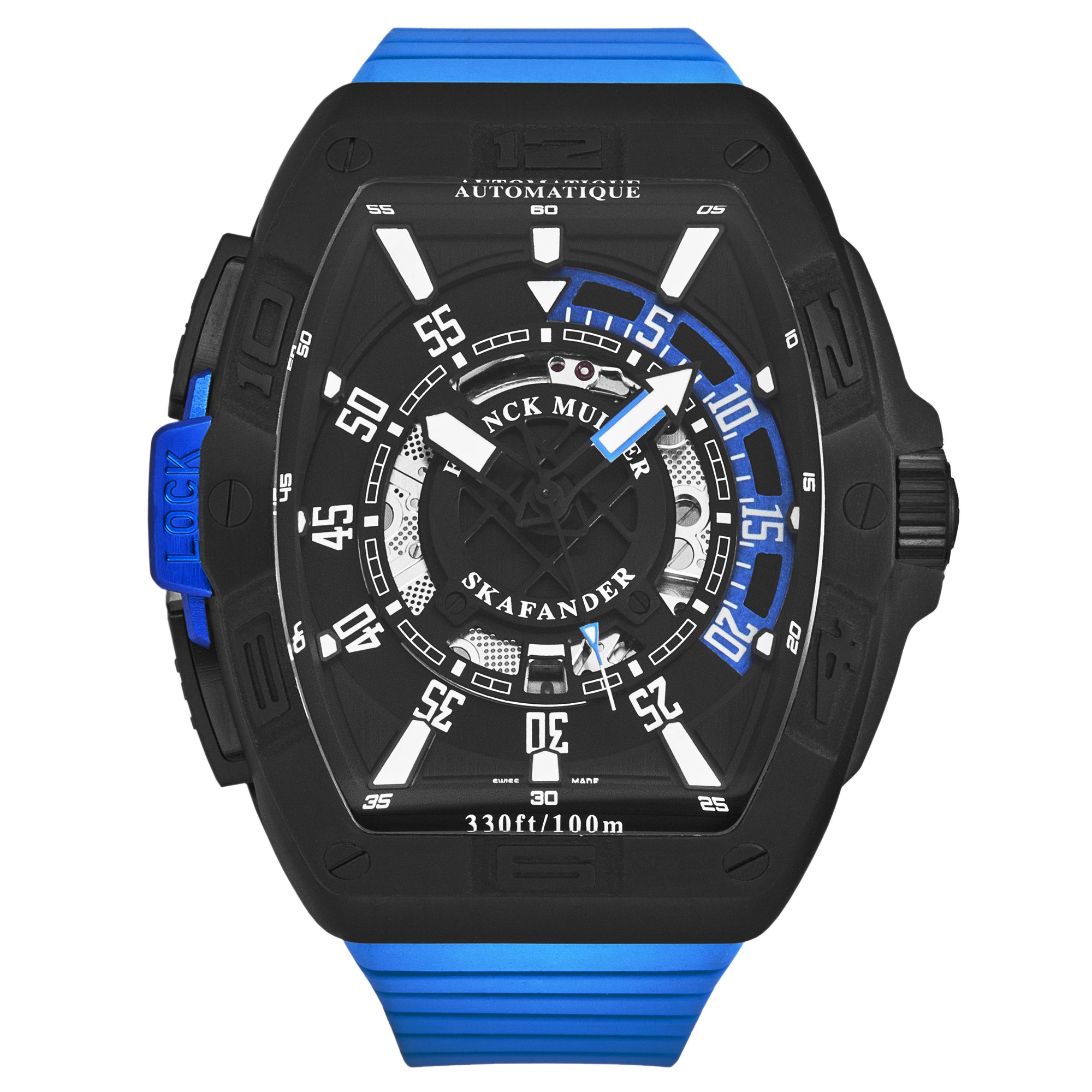SkaFander 46SCSKFBLKBLKBU / Black, Openworked | Black Dial