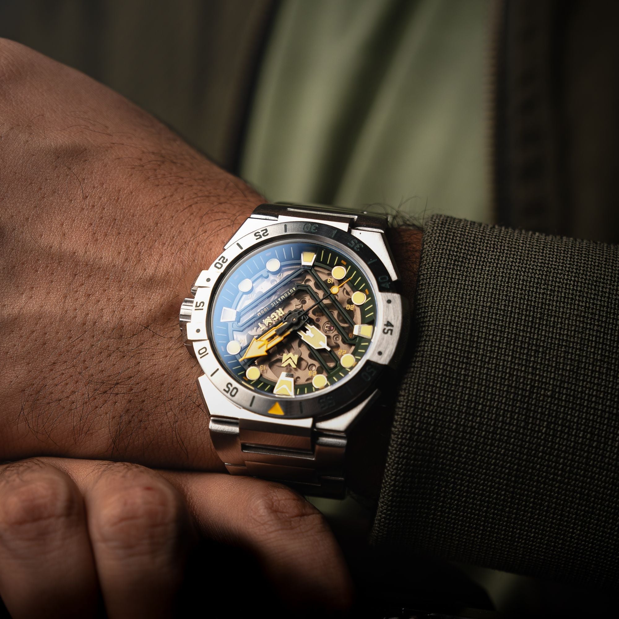 Himars Skeleton Automatic Green / Stainless Steel Stainless Steel | Green Dial
