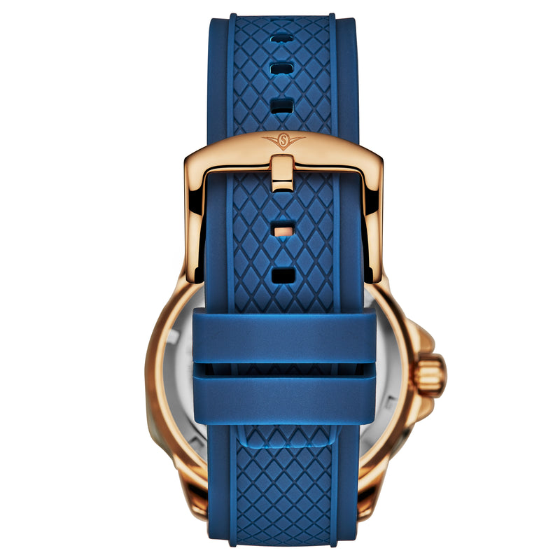 Edwardian Automatic 44mm Skeleton Blue/Rose | Blue Dial