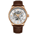 Denmark Automatic Skeleton Watch Brown/Leather | White Dial