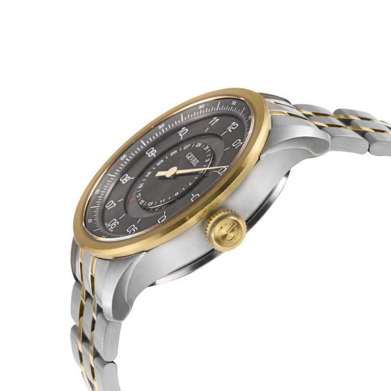 Jones Swiss automatic SW200 single handed watch  Gray Two-tone | Gray Dial