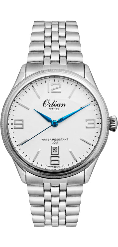 39mm Classic Steel, Date Silver | White Dial