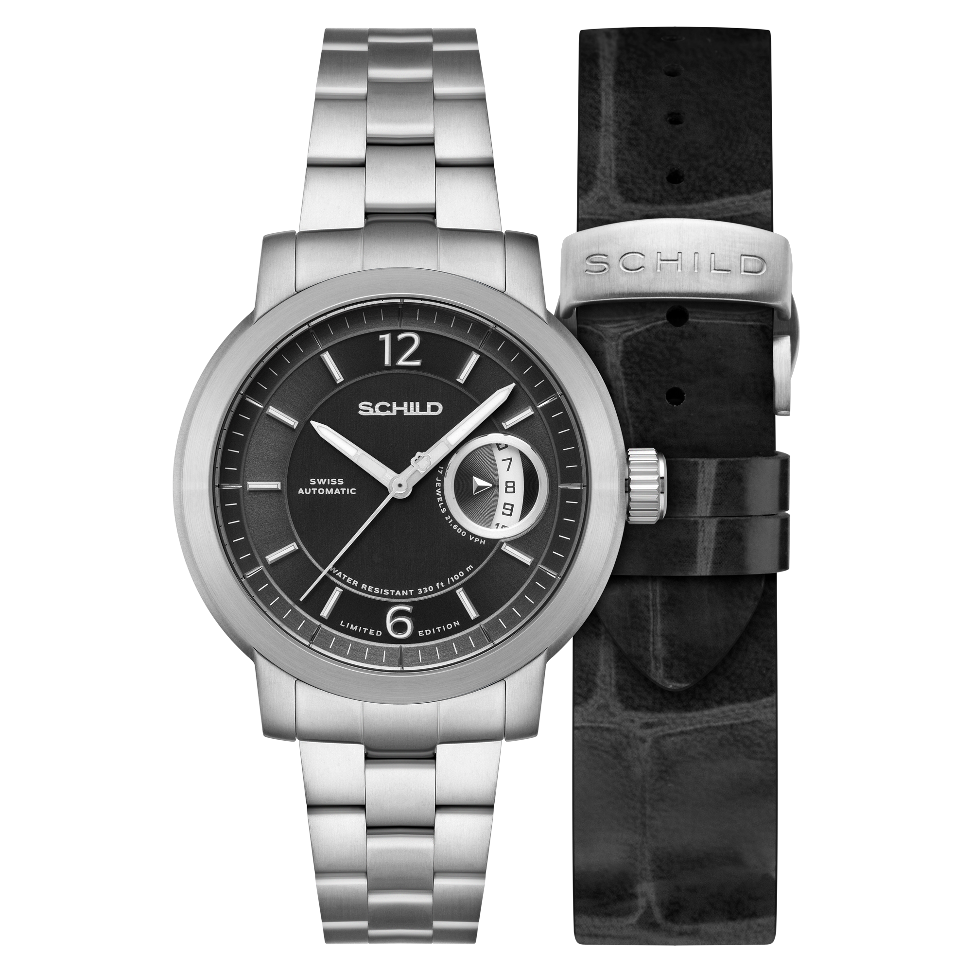 Heinrich Minimal Swiss Automatic Limited Edition Black / Stainless Steel | Black Dial