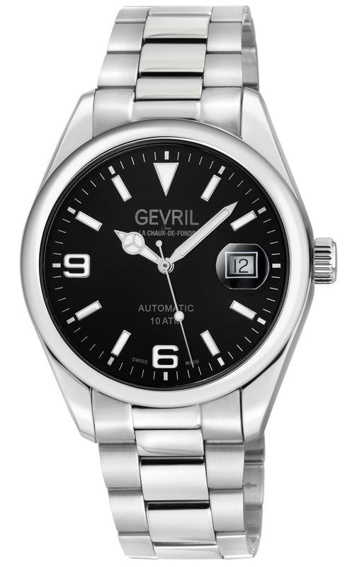 West Village Automatic Gevril Men's Automatic West Village Black Dial Stainless Steel Bracelet | Black Dial