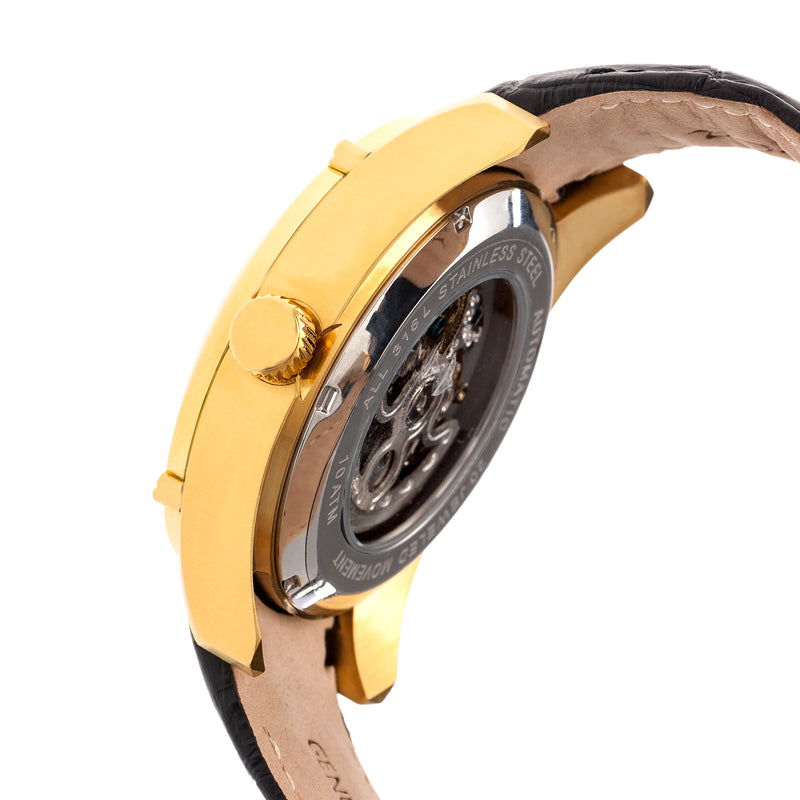 Daniels Genuine Leather Gold/Black | Black Dial