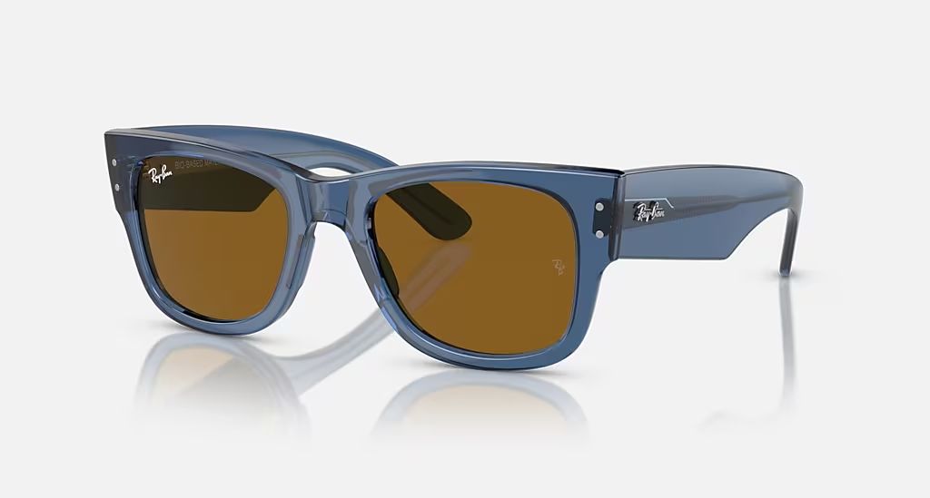 RAY BAN MEGA WAYFARER UNISEX Transparent Blu / Brown Bio-Based