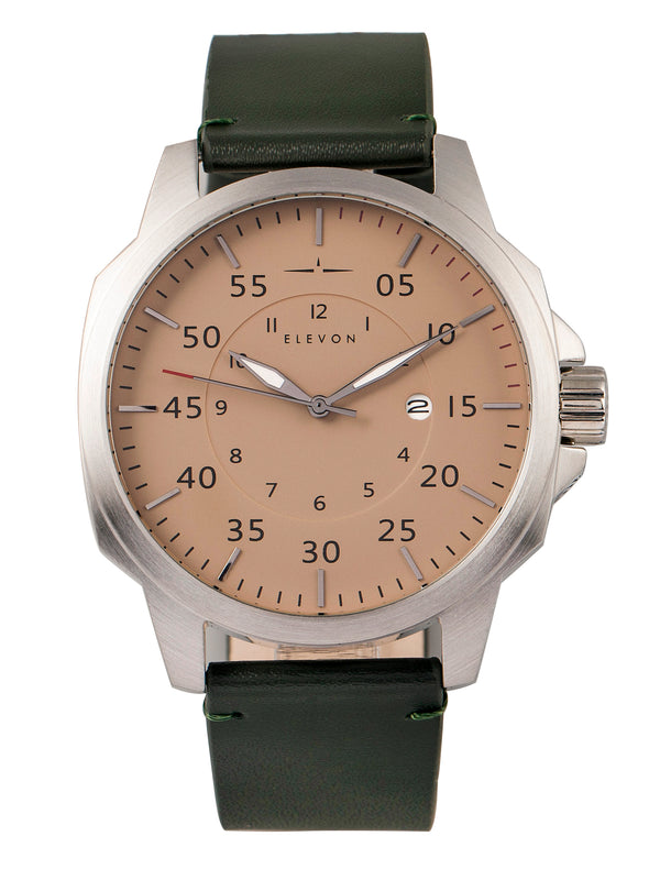 Hughes Watch w/ Date Green/Tan | Tan Dial