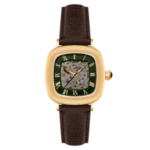 Heritage Chester Skeleton Automatic Green / Genuine Leather | Green Dial