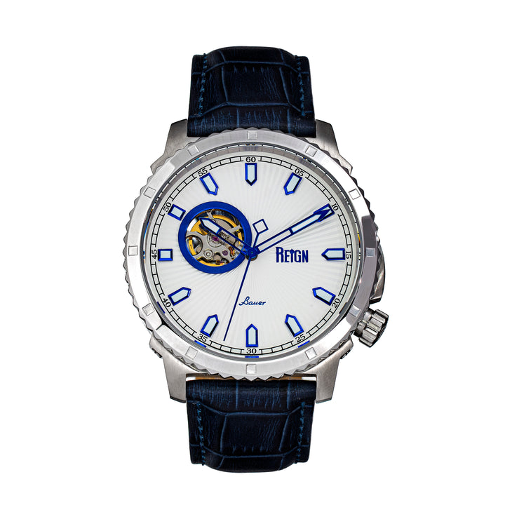 Bauer Silver/Blue | White Dial