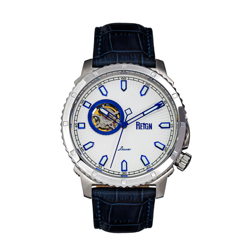 Bauer Silver/Blue | White Dial