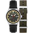 Mckellar Dual Time Green / Leather | Green Dial