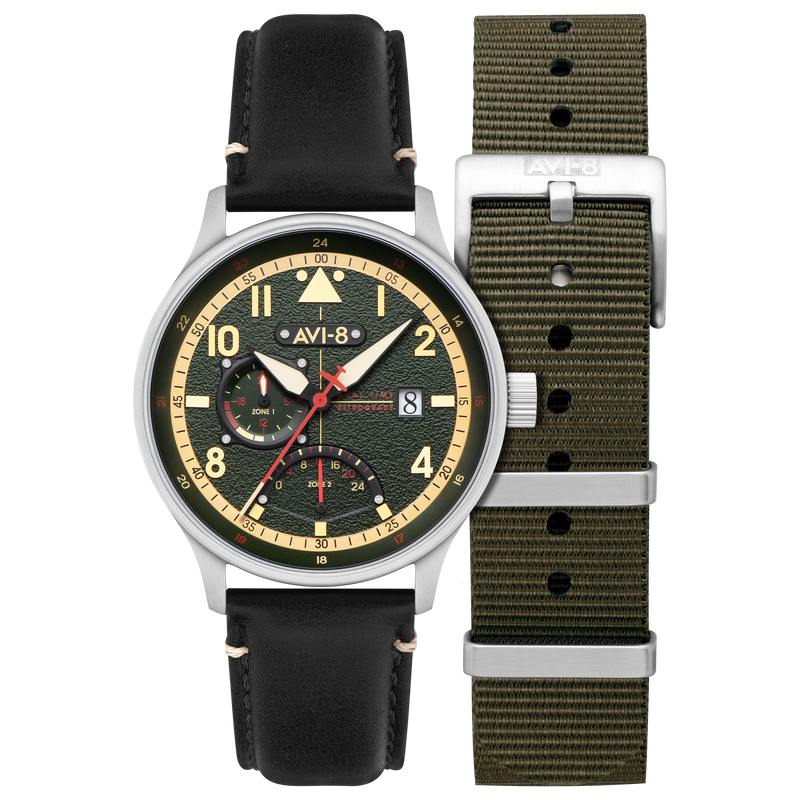 Mckellar Dual Time Green / Leather | Green Dial