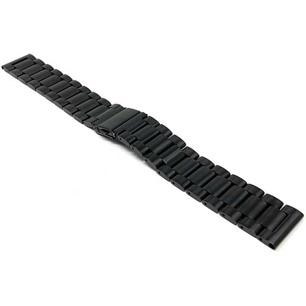 MET.238 | 22mm Black Silver Stainless Steel Watch Band 22mm / Black |  Dial