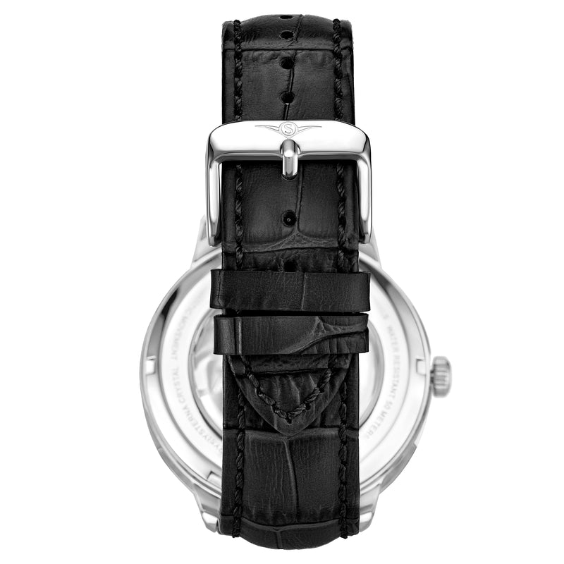 Legacy 3925 Black/Leather | Silver Dial