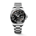 HYDROCONQUEST GMT Black / Stainless Steel | Black Dial
