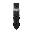 STRAP, 18mm, LEATHER, CROSS HATCH, BLACK, STEEL BUCKLE, STANDARD ITALIAN LEATHER, CROSS HATCH