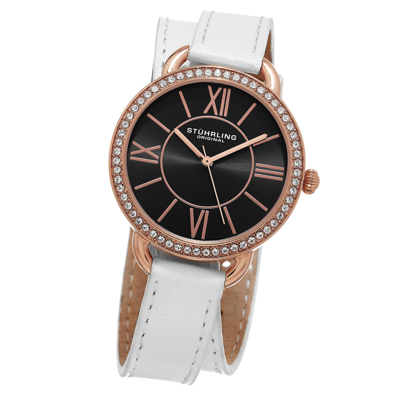 Vogue White Leather | Black Dial