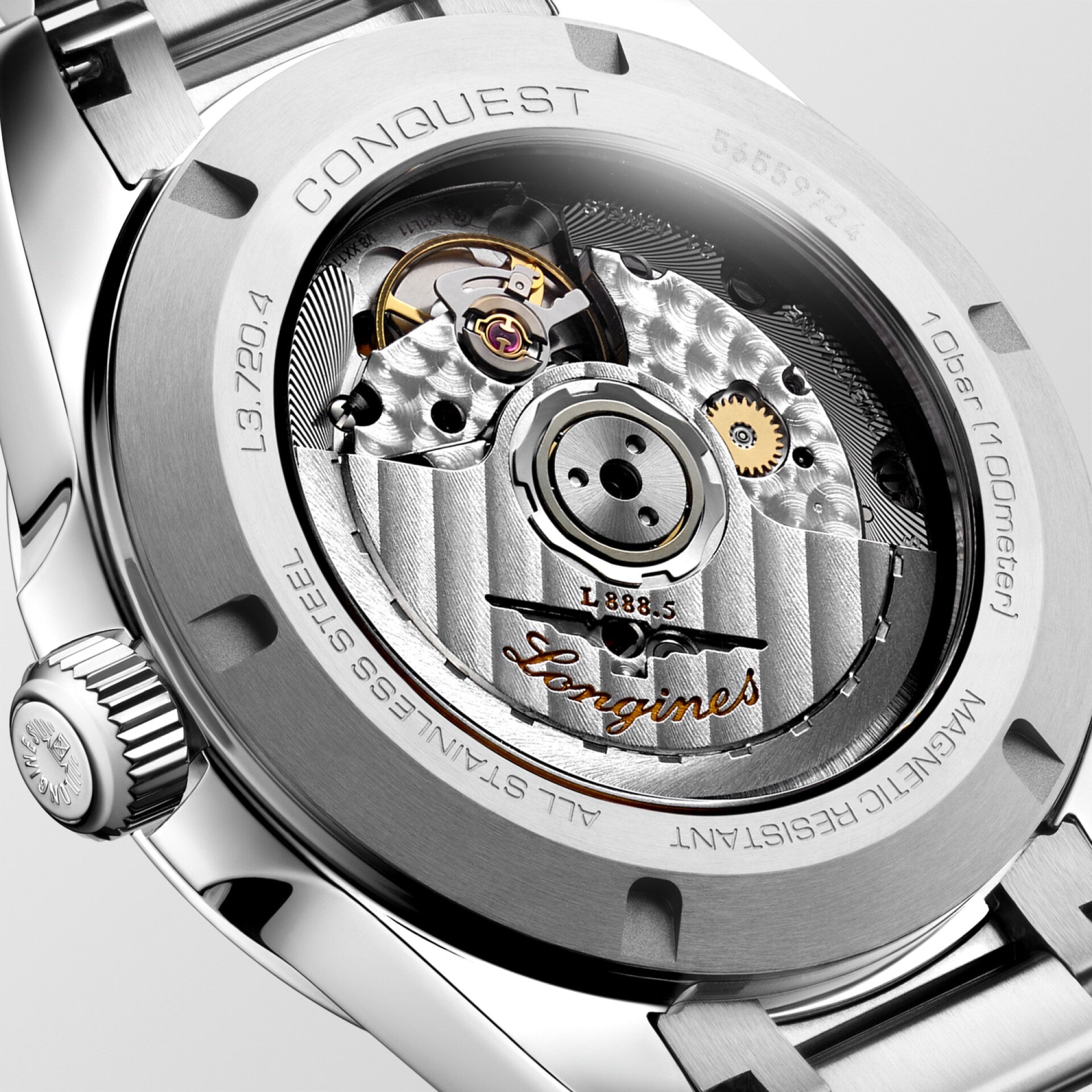 Conquest Silver/Green Sunray Green Dial