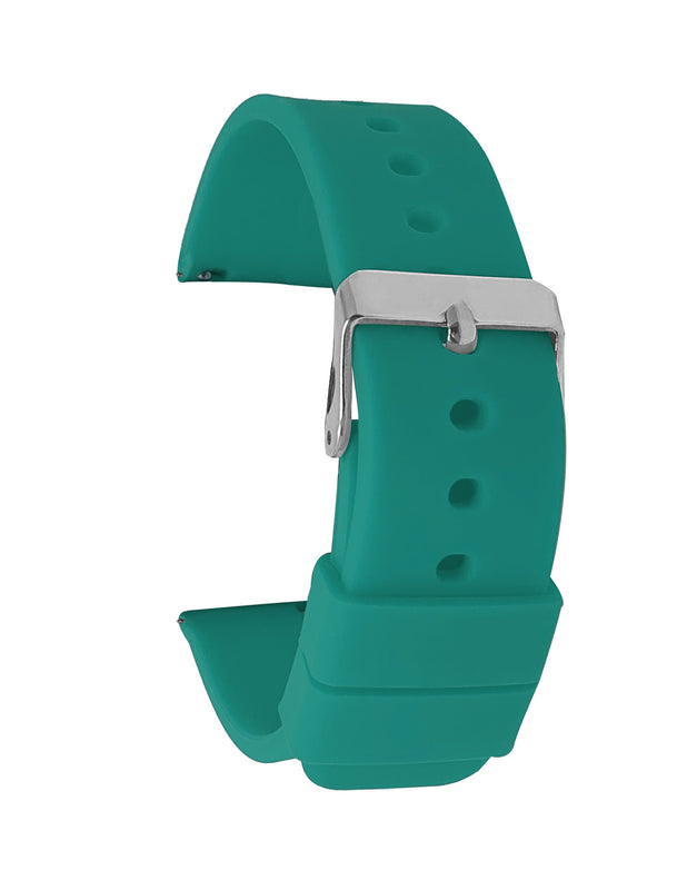 SIL.100 | Quick Release Slim Soft Rubber Silicone Watch Band - 22mm, Green 22mm / Green |  Dial