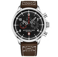Aviator Quartz Brown/Leather | Black Dial