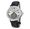 Tourbillon Silver case/Alligator strap/ Brass Dial | Silver Dial