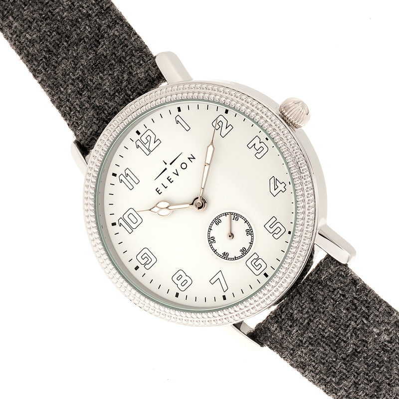 Northrop Wool-Overlaid Leather-Band Watch - White/Grey | White Dial