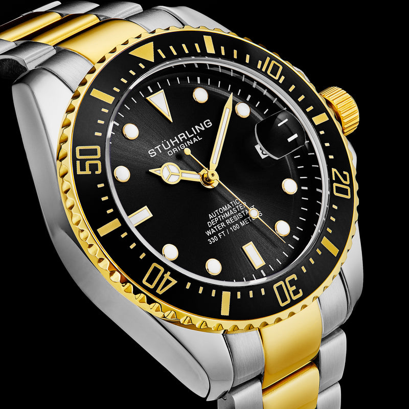 DEPTHMASTER 42MM DIVER Black and Gold/Stainless Steel | Black Dial