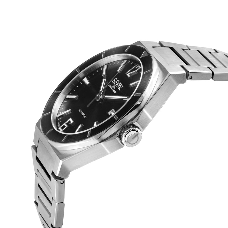 High Line Swiss Made SW200 Black Silver | Black Dial