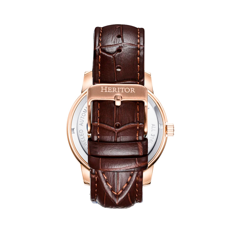 Emmanuel Semi Skeleton Custom Dial Rose Gold/Brown MULTICOLOR Dial