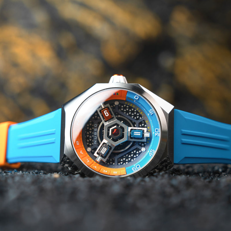 Skylab Automatic Limited Edition Grey / Blue Rubber |  Dial